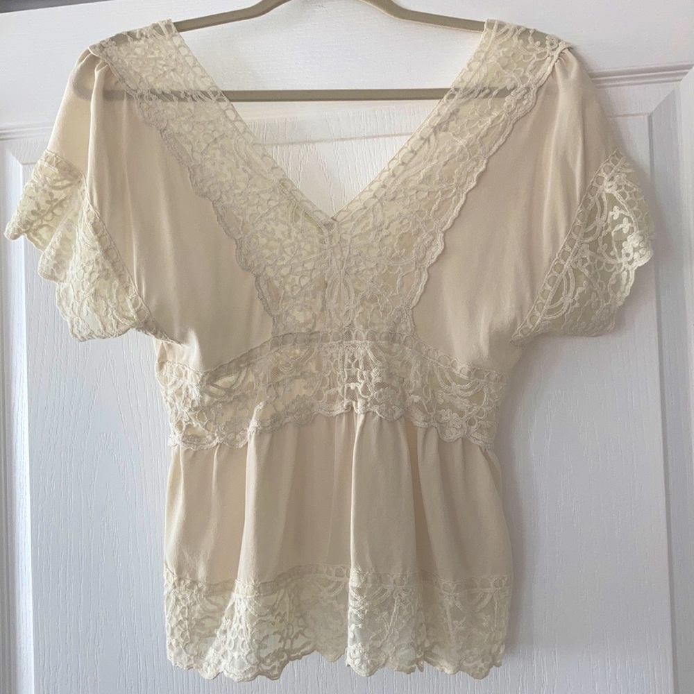 GIANNI BINI VINTAGE LACE TOP - Picture 3 of 3